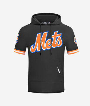 New York Mets Classic Chenille Double Knit Short Sleeve Pull Over Hoodie