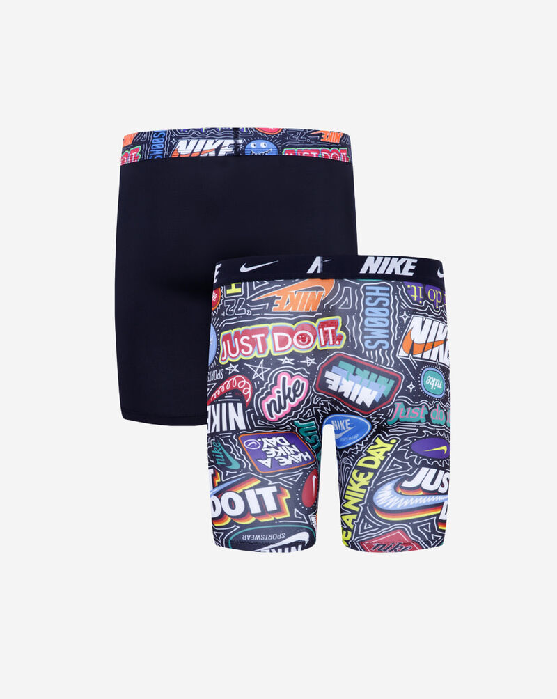 Nike Big Kids' 2PK Printed Long Boxer Briefs 9N1222-023 Black 3