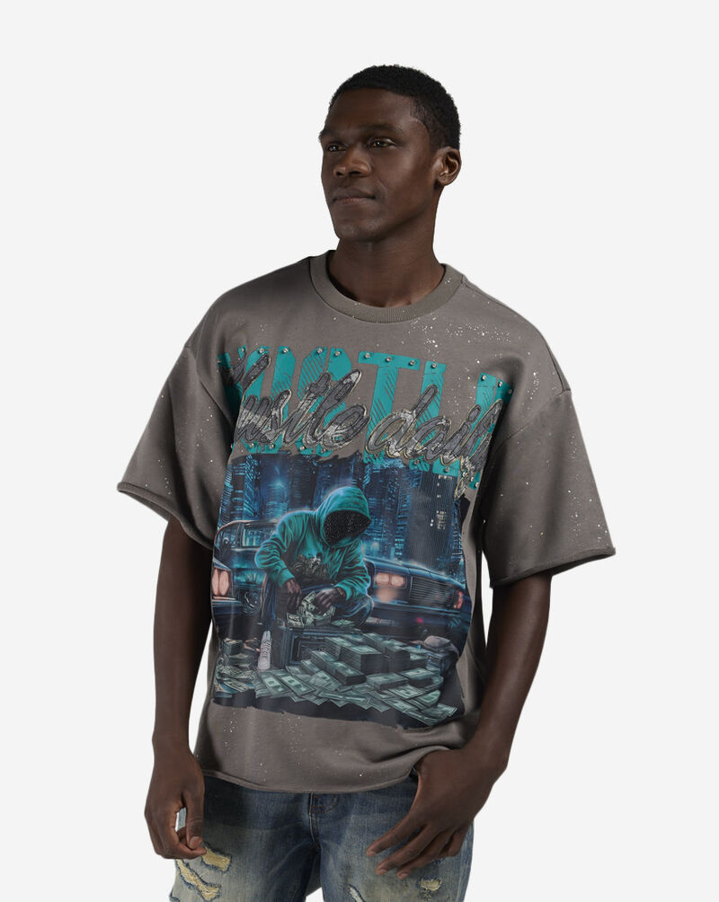 BKYS Apparel Hustle Daily Regular Tee T1455RSP-GRY Grey 1