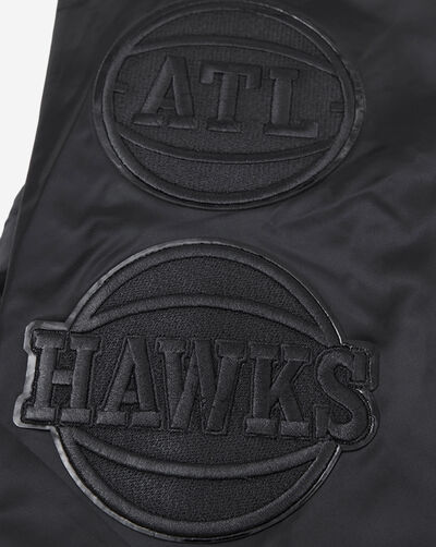 Atlanta Hawks Triple Black Satin Jacket