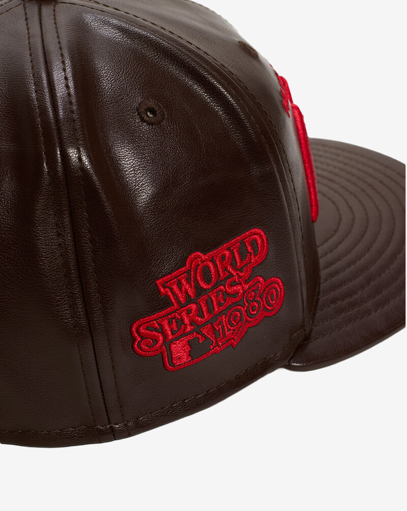 New Era 59Fifty 45th Anniversary Philadelphia Phillies Leather Fitted Hat 60766468 Brown 2