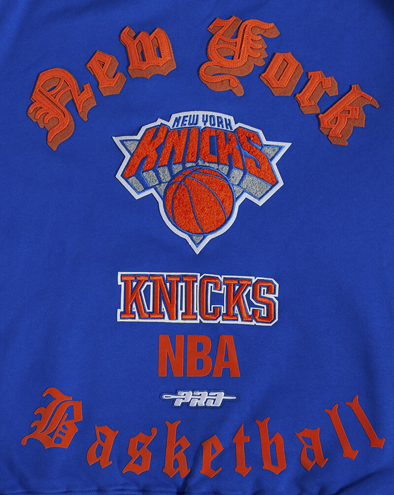 PRO STANDARD New York Knicks Old English Crewneck BNK5515692-RYB Blue 3