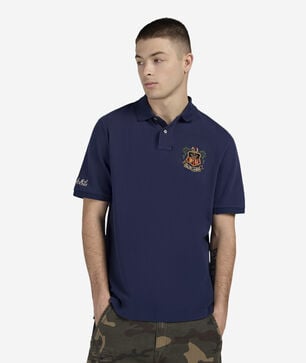 Mesh Polo Crest Graphic Polo Shirt