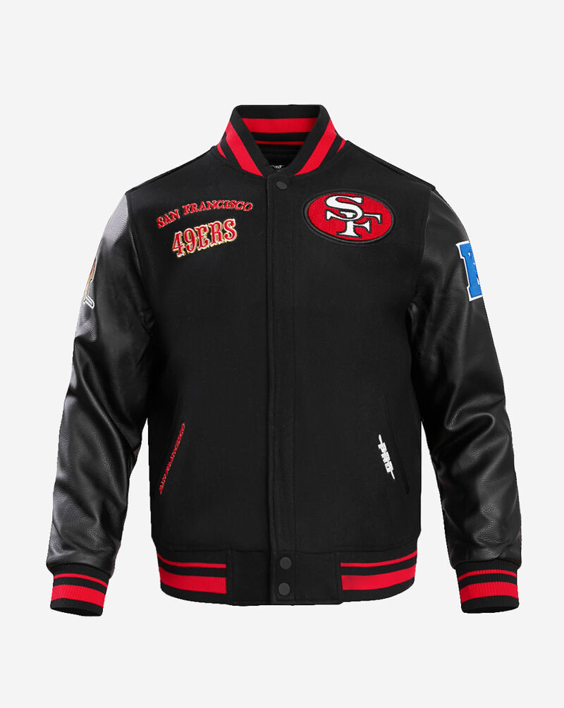PRO STANDARD San Francisco 49Ers Retro Classic Rib Wool Varsity Jacket FS4643598-BRK Black 1