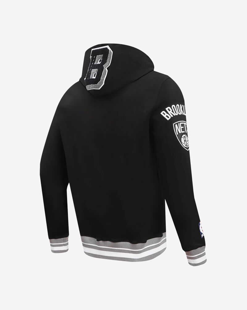 PRO STANDARD Brooklyn Nets Mash Up Rib Fleece Pull Over Hoodie BBN5515685-BGY Black 3