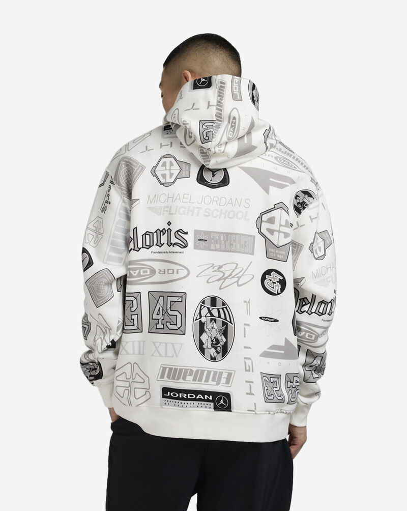 Jordan Brooklyn Essentials AOP Logo Hoodie HM7254-133 White 2