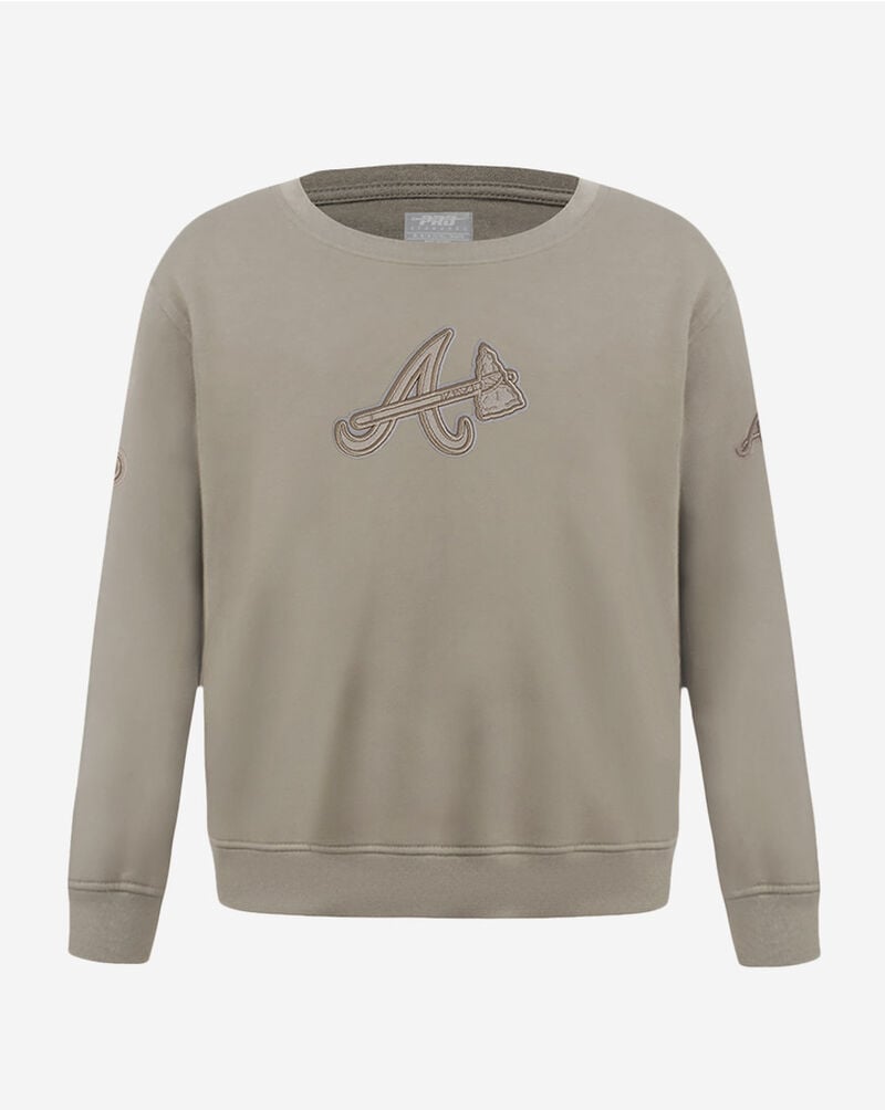 PRO STANDARD Big Boys' Atlanta Braves Neutral Fleece Crewneck LABB5315036-TAU Beige 1