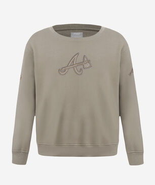 Big Boys' Atlanta Braves Neutral Fleece Crewneck