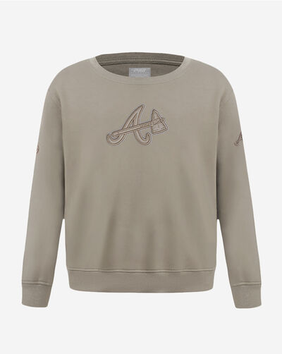 Big Boys' Atlanta Braves Neutral Fleece Crewneck