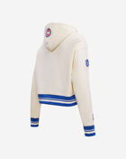 Detroit Pistons Retro Classic Rib Fleece Cropped Pullover Hoodie