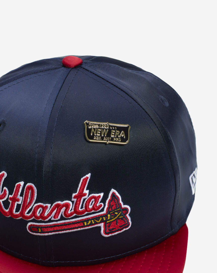 Shop New Era 59Fifty Atlanta Braves Satin Fitted Hat