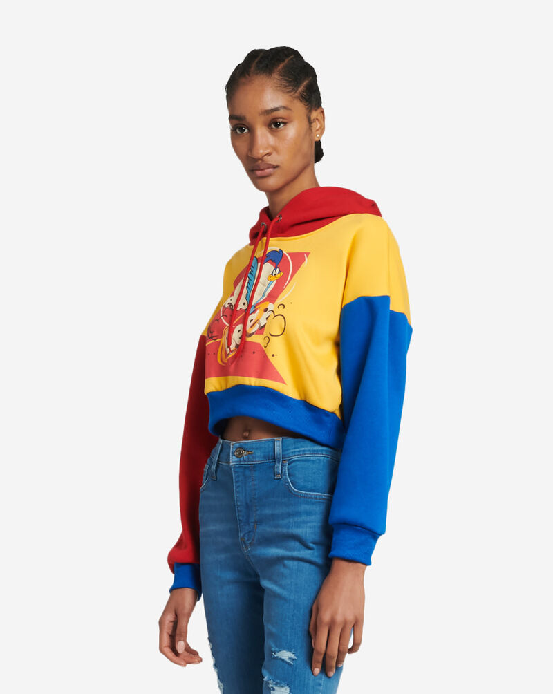 Shop MEMBERS ONLY Looney Tunes Cropped Hoodie FWL090510-MUST yellow |  SNIPES USA