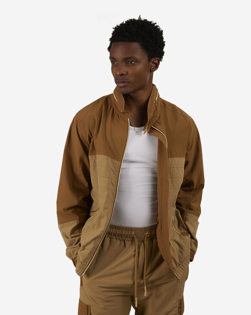 Decibel Colorblock Nylon Jacket DECWJKT021-KHA Beige 1