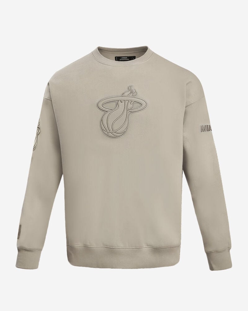 PRO STANDARD Miami Heat Neutral Drop Shoulder Fleece Crewneck BMH558735-TAU Beige 1
