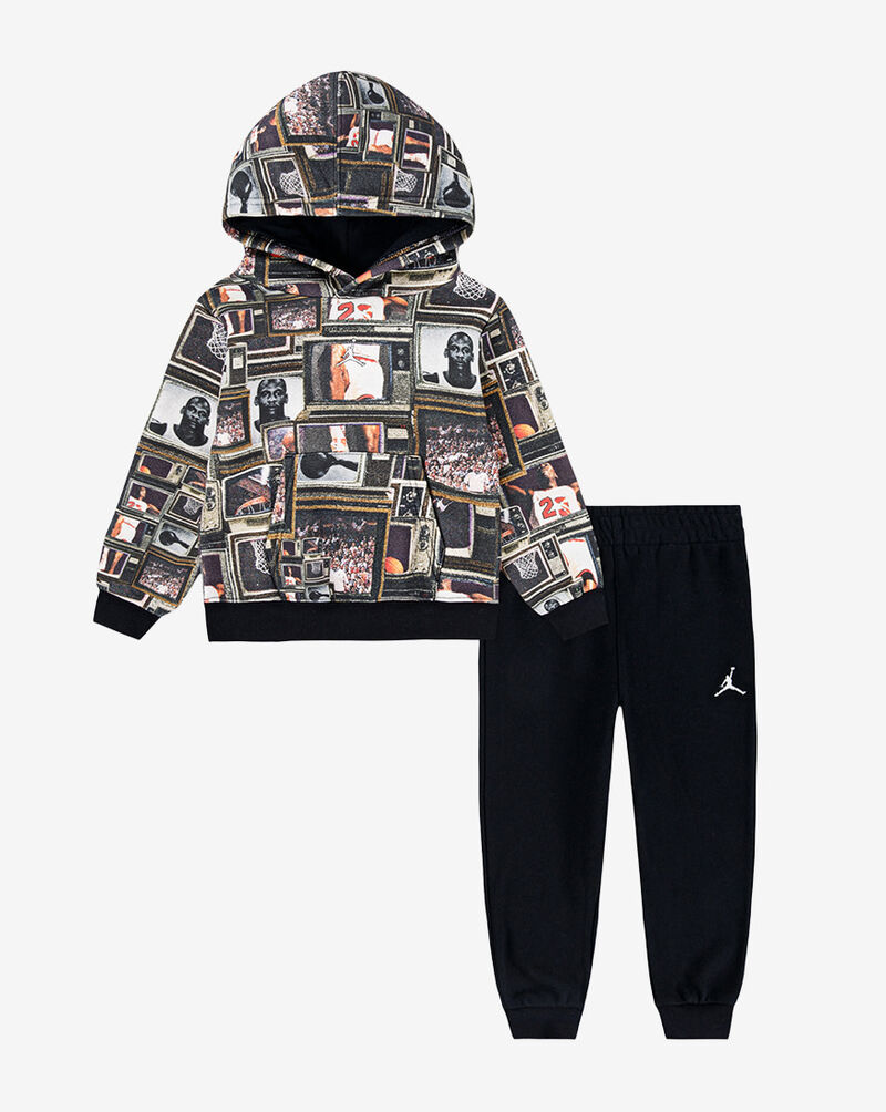 Jordan Toddler Jordan AOP Hoodie Set 75F108-023 Black 1