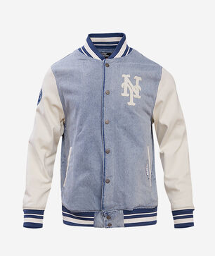 New York Mets Varsity Blues Denim Varsity Jacket