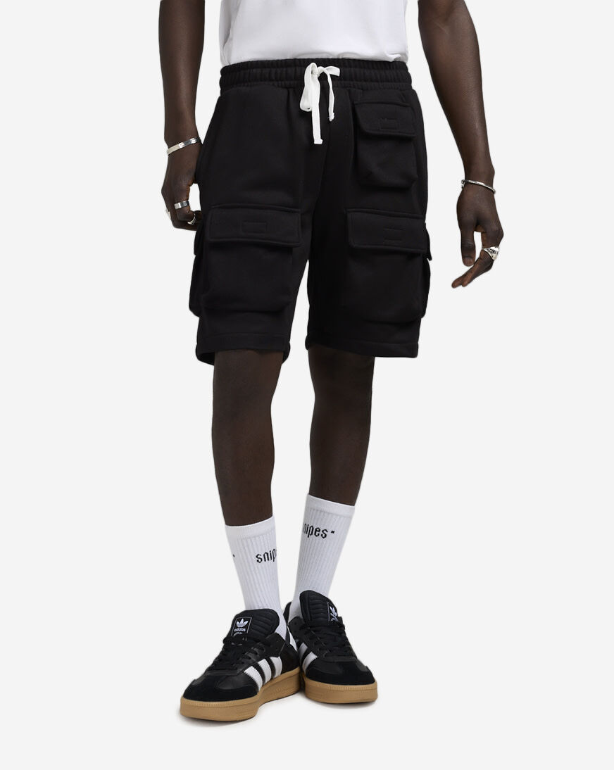 Shop American Stitch Terry Cargo Shorts SS25S314-BLK black