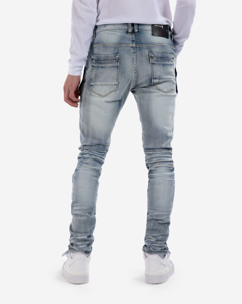 Shop Copper Rivet Side Pocket Twill Denim Jeans 933208LSB blue