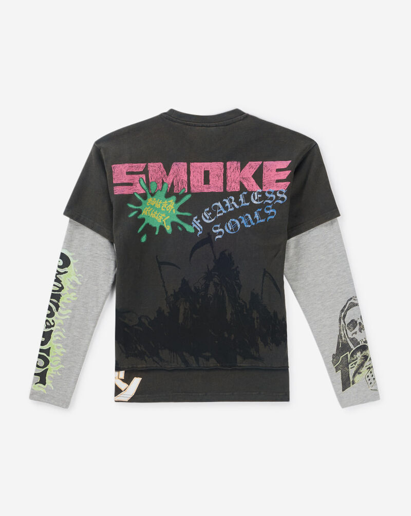 Smoke Rise Kids' Graffiti 2Fer Long Sleeve Tee BKT26S448SNZ-GRAPHITE Grey 3