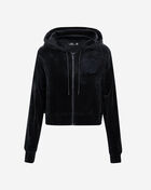 Brooklyn Nets Triple Black Velour Full-Zip Pullover Hoodie