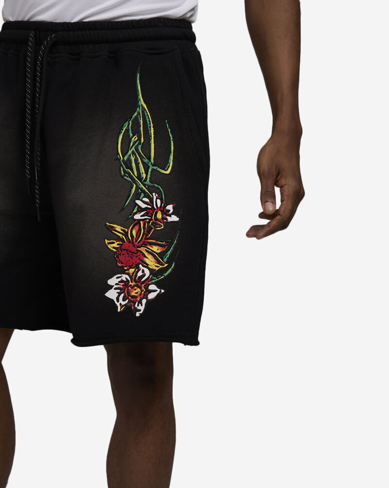 Smoke Rise Printed Terry Shorts KS25264SN-BLK Black 3