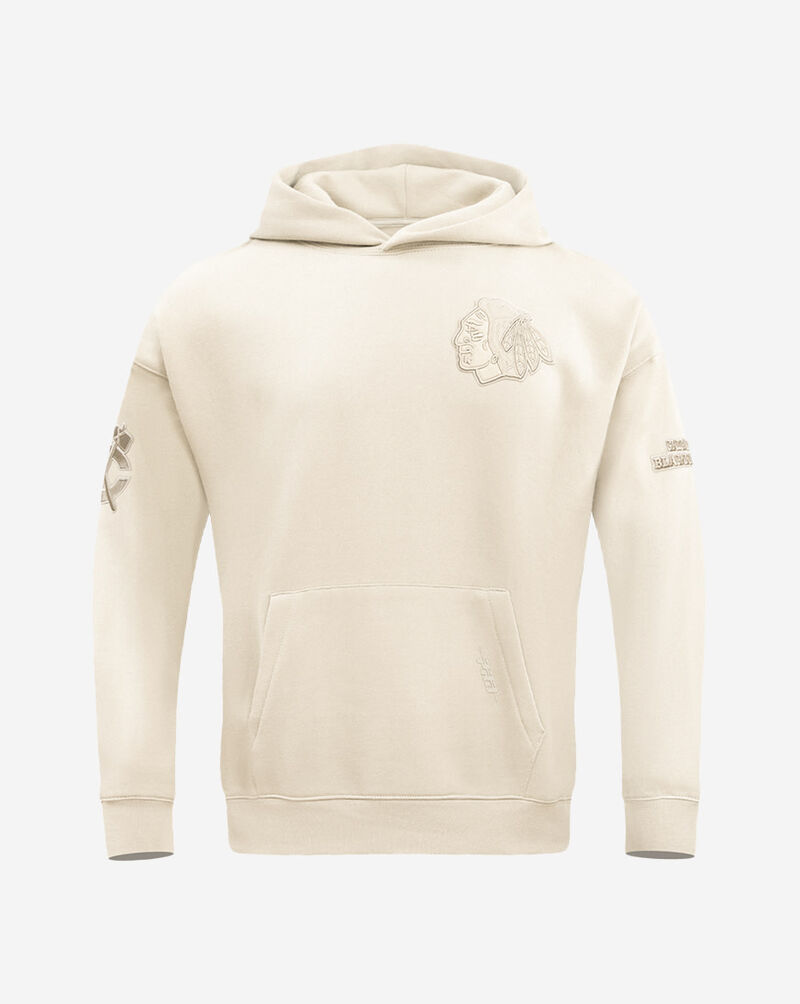 PRO STANDARD Chicago Blackhawks Neutral Drop Shoulder Fleece Pullover Hoodie HCB560984-EGG cream 1