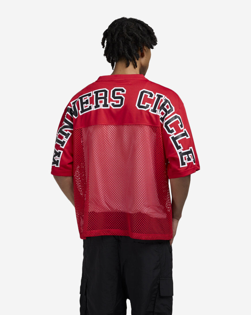 Shop Hudson Winner Circle Cropped Mesh Tee E1134566-RED red