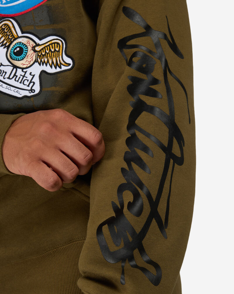 Von Dutch Signature Patch Fleece Hoodie  4VND2B0237-OLV Green 4