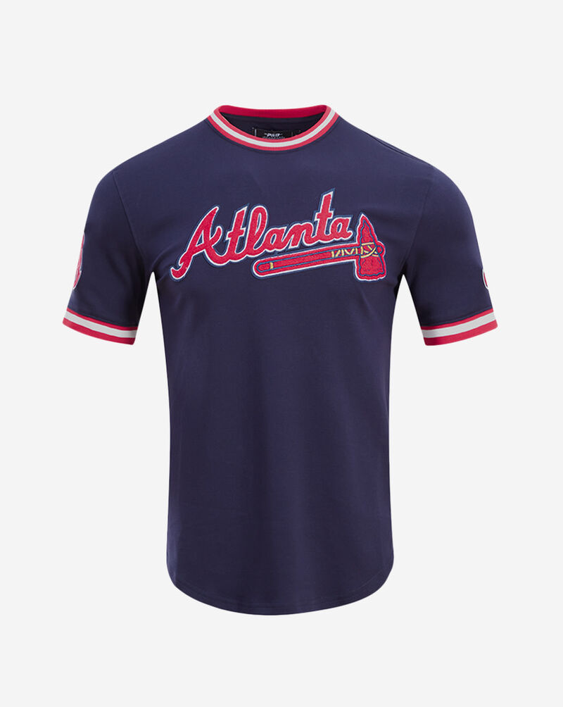 PRO STANDARD Atlanta Braves Classic Chenille Double Knit Tee  LAB131921-MDN Blue 1