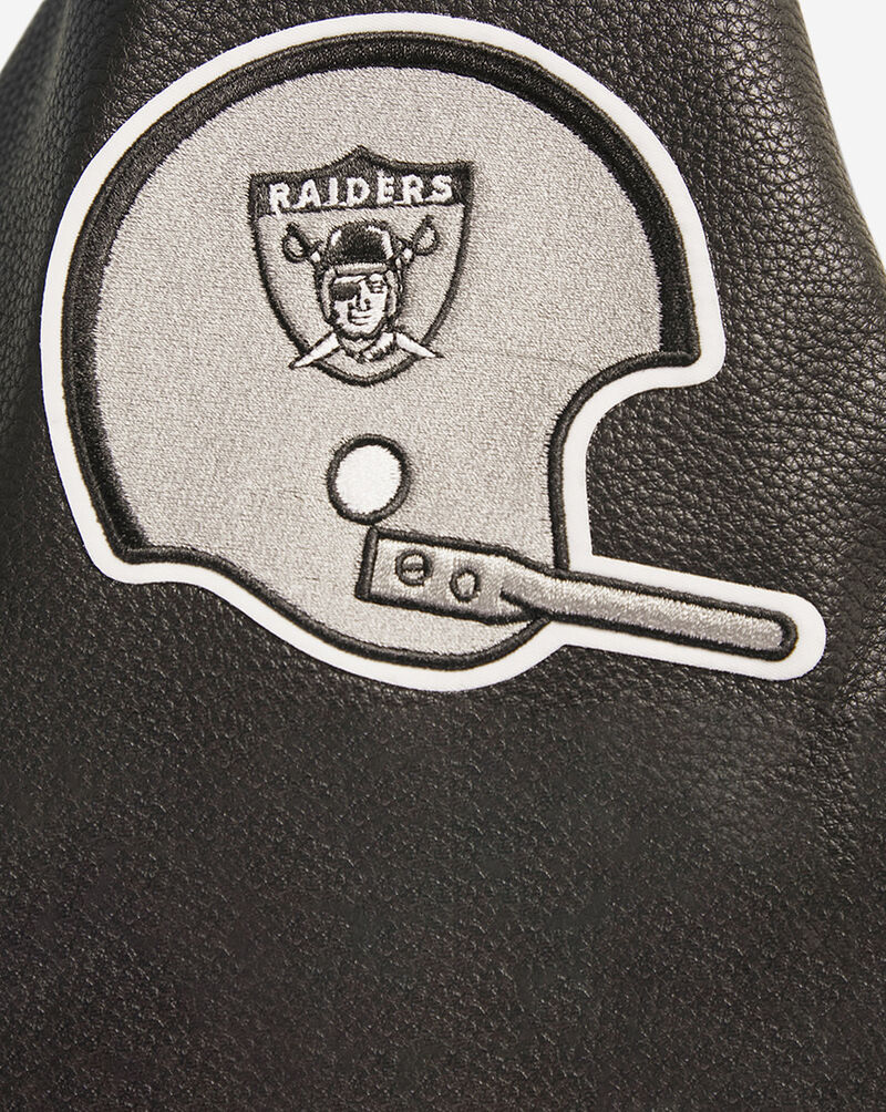 PRO STANDARD Oakland Raiders Retro Classic Rib Wool Varsity Jacket FORH43613-EBK cream 4