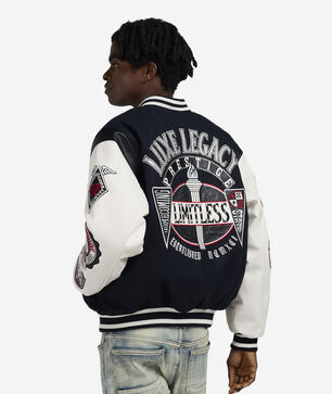 Luxe Legacy Wool Varsity Jacket 