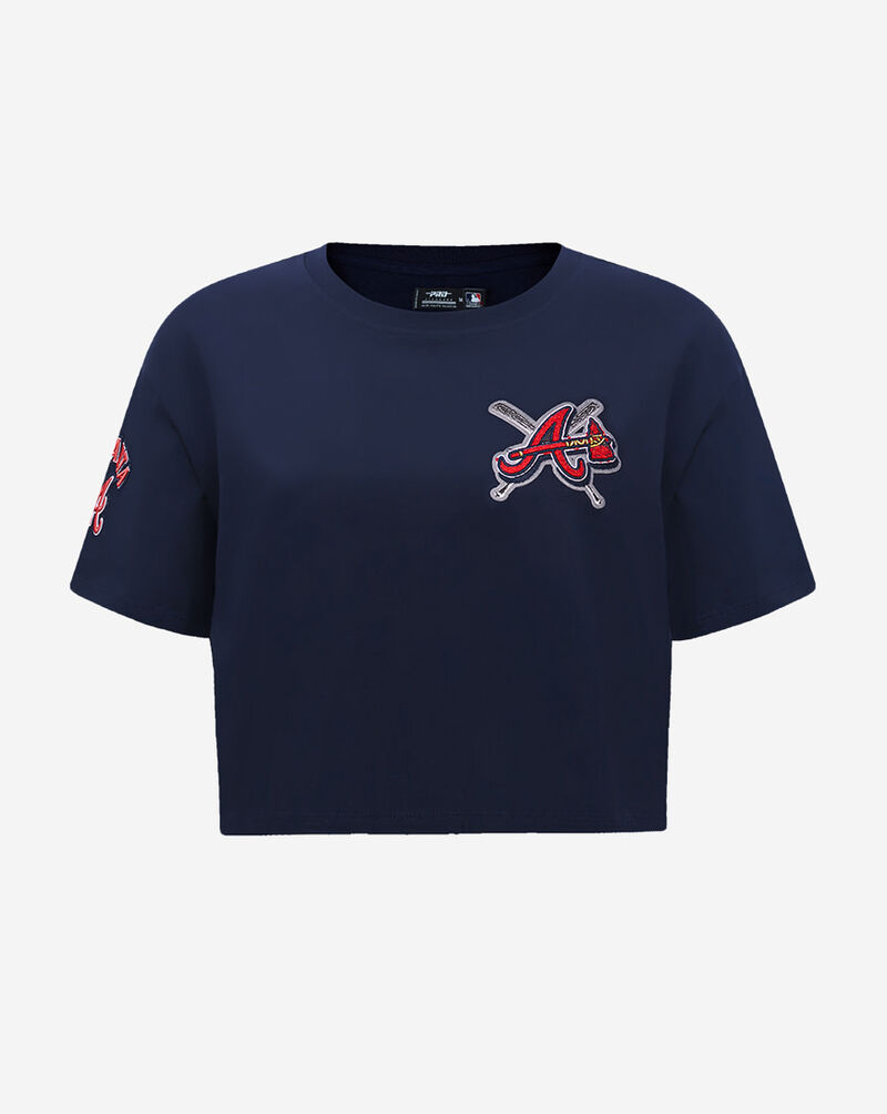 PRO STANDARD Atlanta Braves Mash Up Boxy Tee  LABA35143-MDN Blue 1