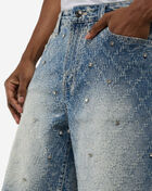 Decibel Spider Embellished Denim Shorts DECWB497-GRY Grey 3