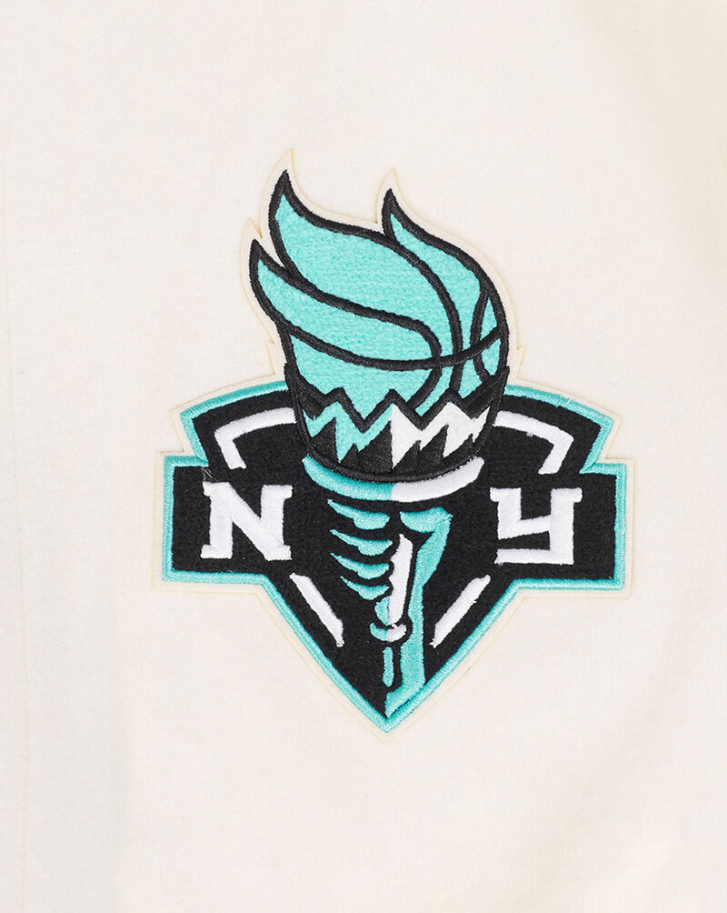 PRO STANDARD New York Liberty Retro Classic Rib Wool Varsity Jacket WNL670016-EBK cream 2