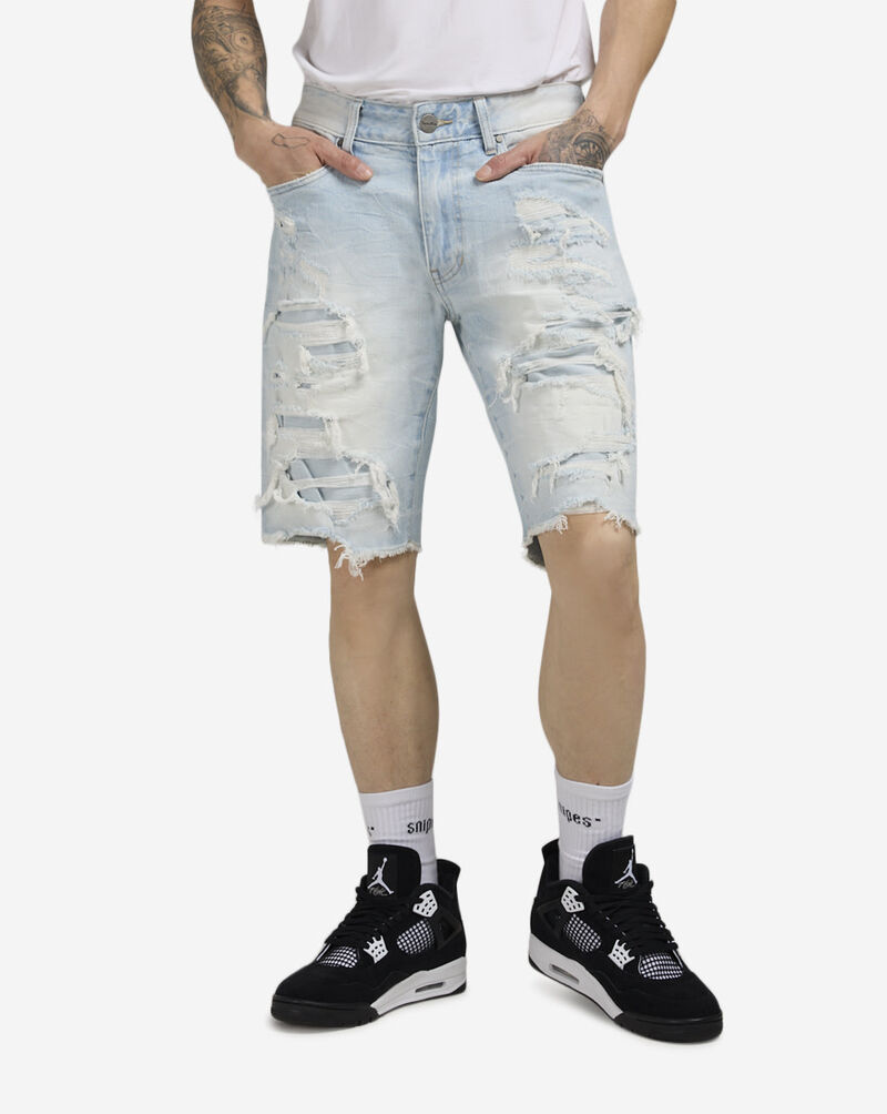 Smoke Rise Distressed Rip and Repair Denim Short JS21121SNZ-BLU Blue 1