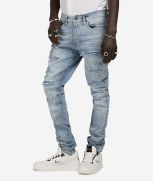 Distressed Rip and Repair 5-Pocket Jeans