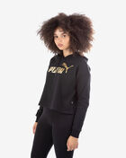Essentials+ Cropped Metallic Logo Hoodie
