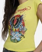Ed Hardy Phoenix Rhinestone Cap Sleeve Tee EHW1107-24RS Yellow 3