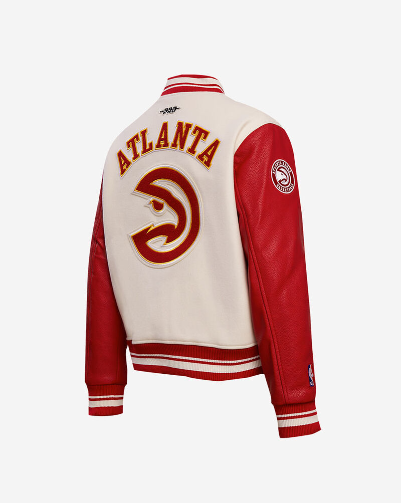 PRO STANDARD Atlanta Hawks Retro Classic Rib Wool Varsity Jacket BAHH58908-ERD cream 3