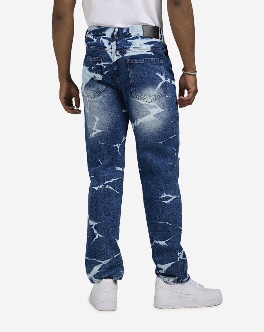 国内で当店のみ UNDERWATER - Hellbound Wing Distressed Shop Smoke Rise Dystopia Flame Jean JP25126SN-BLU blue