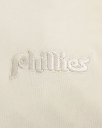Philadelphia Phillies Neutral Drop Shoulder Fleece Pull Over Hoodie