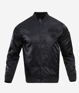 New York Knicks Triple Black Satin Jacket