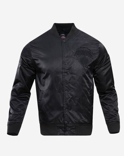 New York Knicks Triple Black Satin Jacket