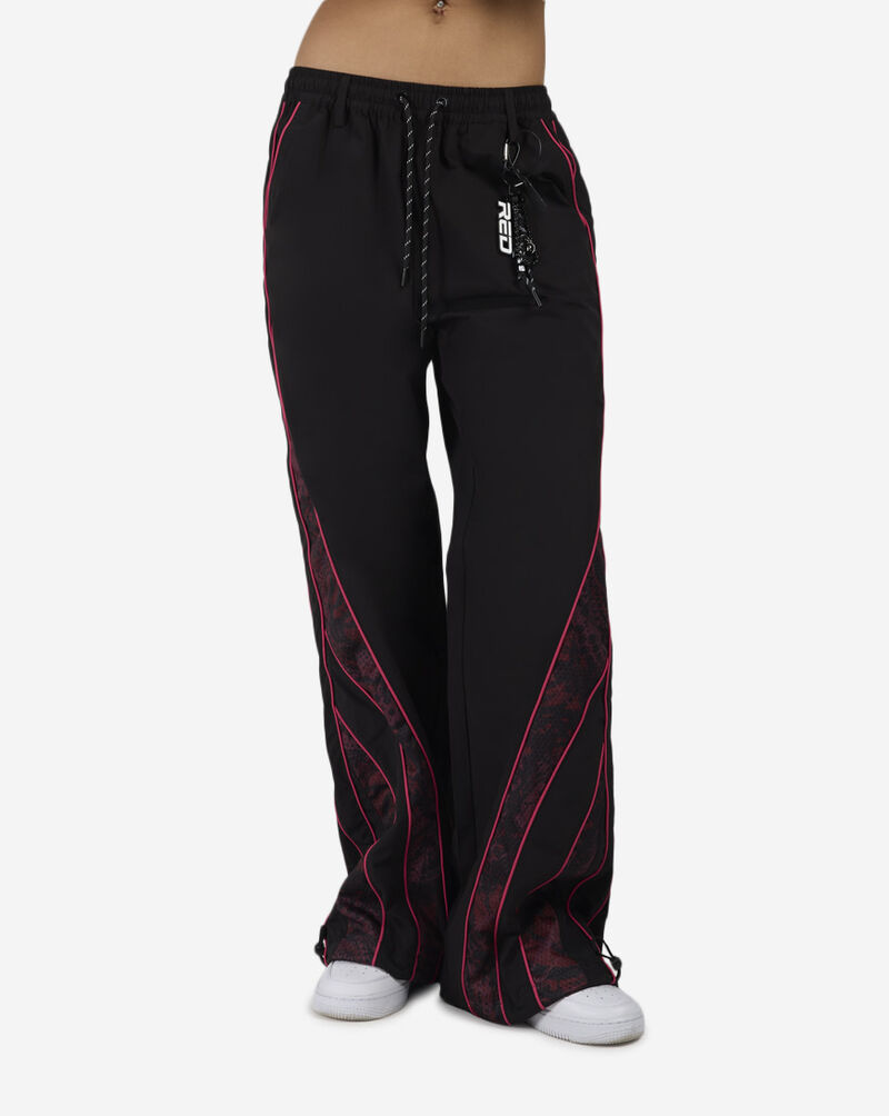 Smoke Rise Wide Leg Mesh Insert Woven Track Pants RWP26S416SNZ-FUCHSIAROSE Black 1