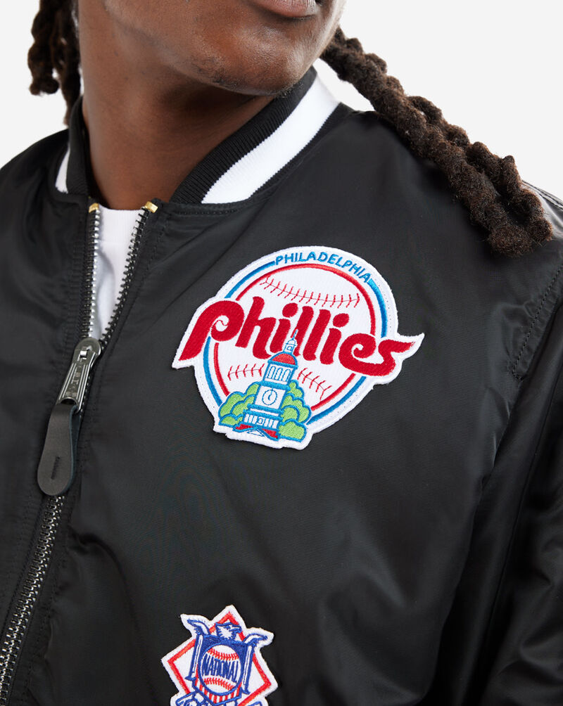 New Era Philadelphia Phillies Alpha Industries MA-1 Bomber Jacket 13026029 Black 5