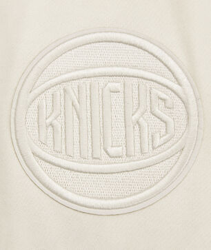 New York Knicks Neutral Drop Shoulder Fleece Pull Over Hoodie