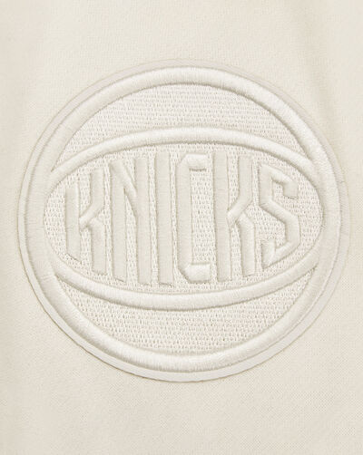 New York Knicks Neutral Drop Shoulder Fleece Pull Over Hoodie