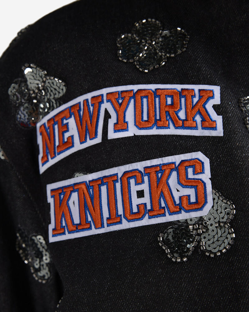 PRO STANDARD New York Knicks Denim Sequin Bomber BNKU516844-DBK Black 3