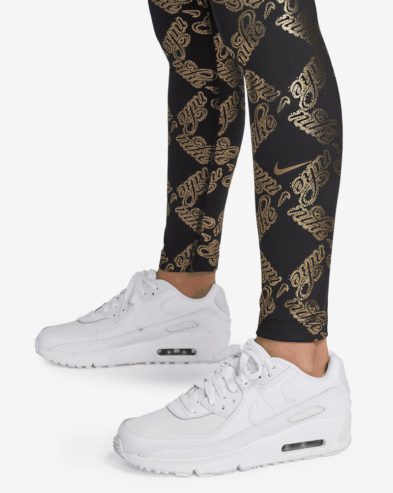 Nike Big Kids' One Dri-FIT Printed Leggings HV0427-010 Black 3