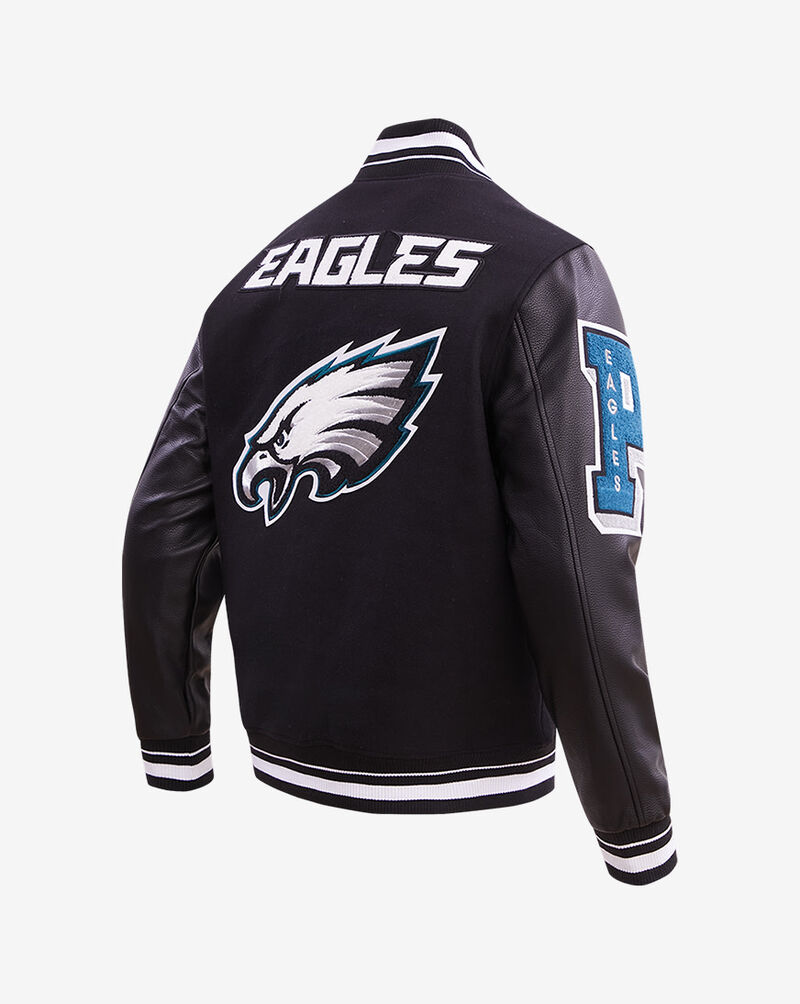 PRO STANDARD Philadelphia Eagles Mash Up Rib Wool Varsity Jacket FPE6410444-BLK Black 5